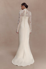 Aurelie Long Sleeve Lace Maxi Dress - Ivory