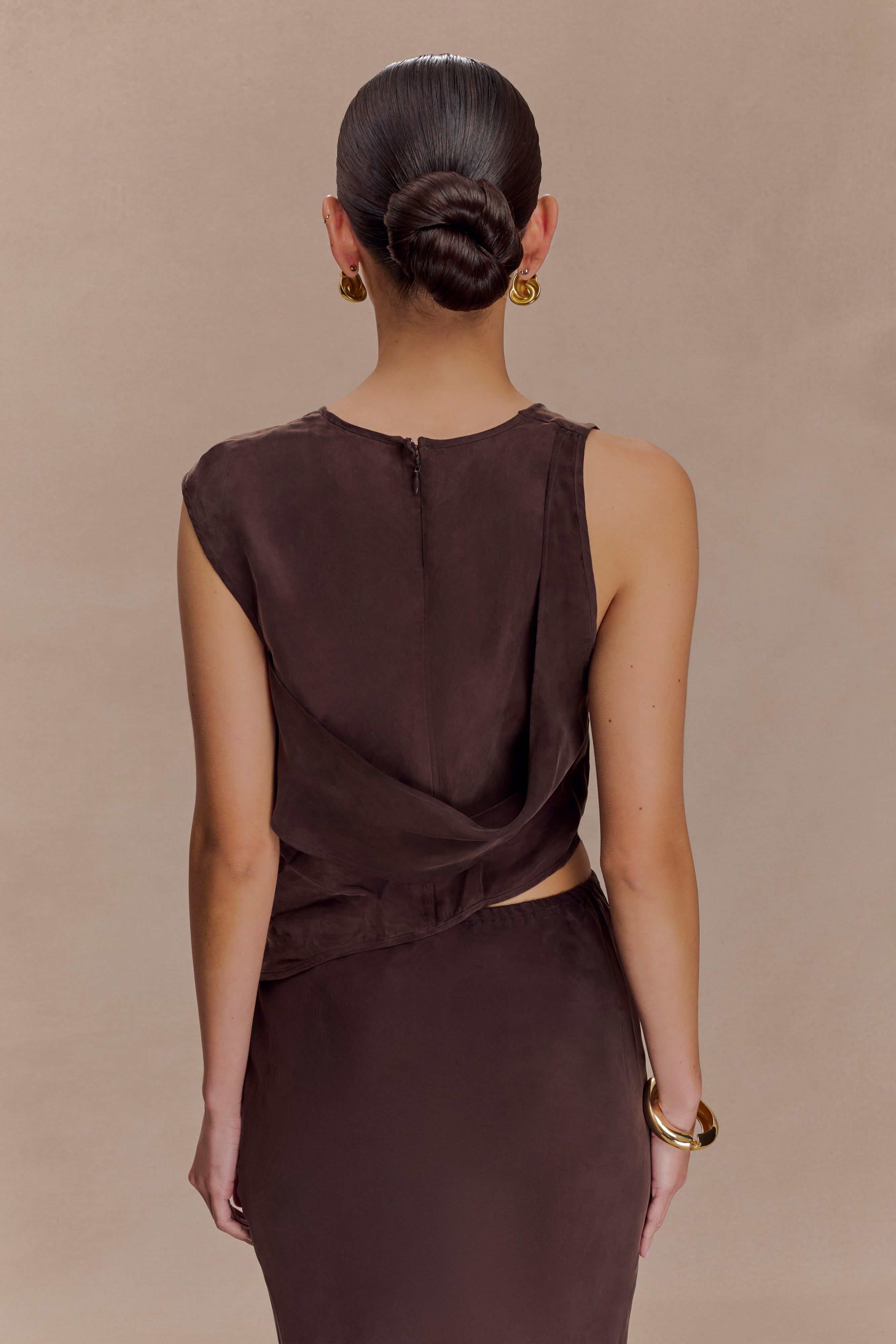 Violeta Asymmetric Top - Dark Chocolate