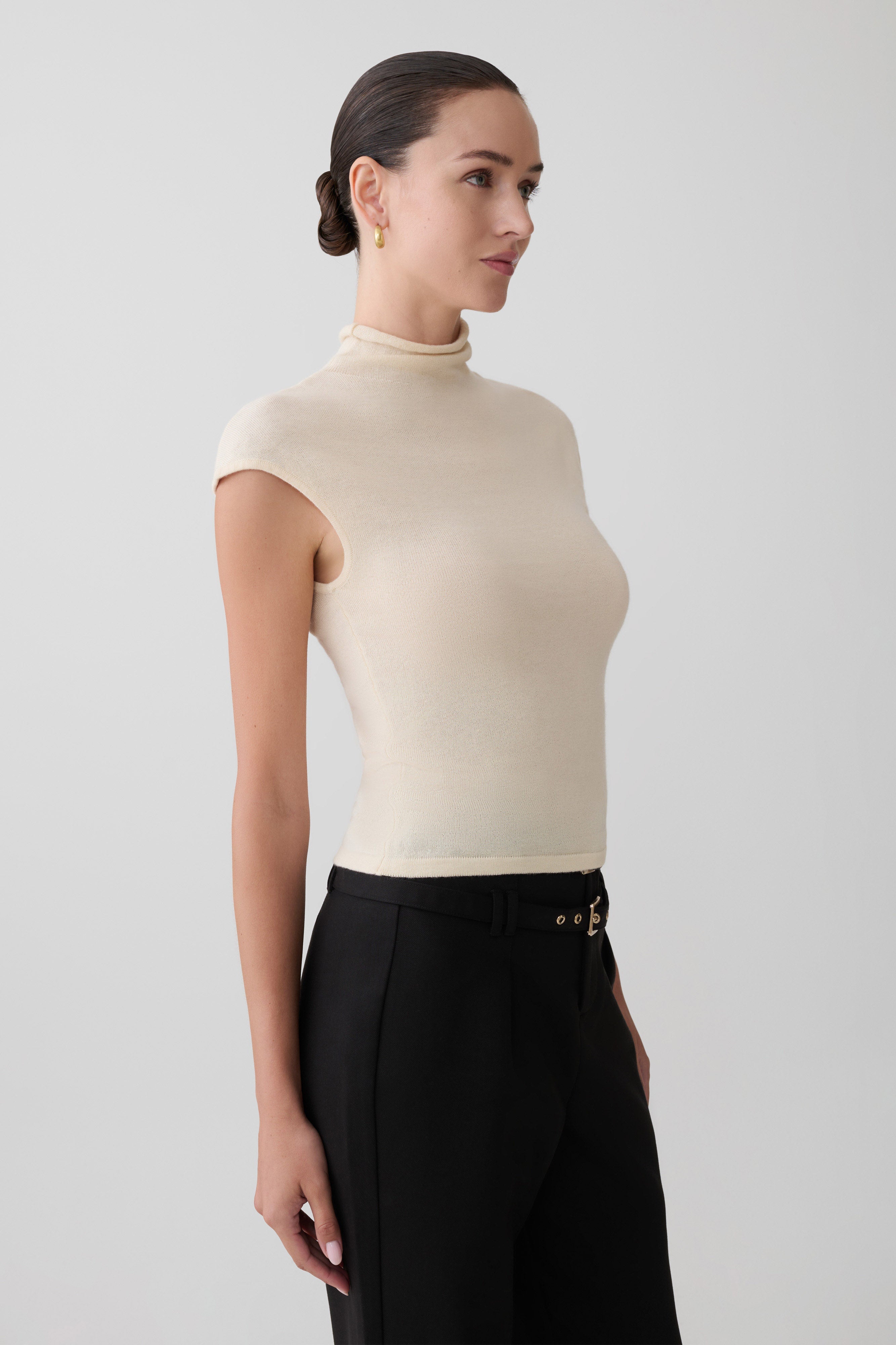 Sonny Short Sleeve Knit Top - Cream